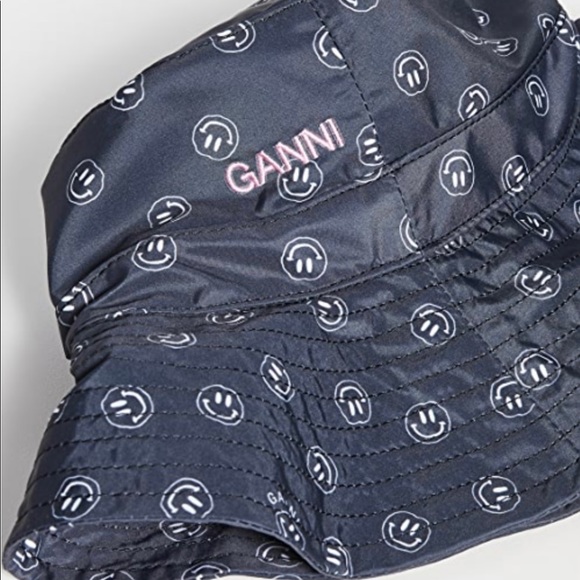 Ganni | Recycled Smiley Face Logo Print Bucket Hat - Picture 6 of 16